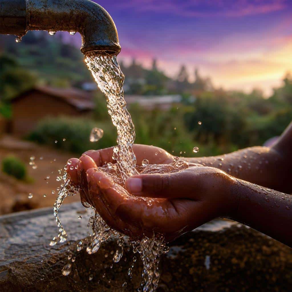 chaild drinking water